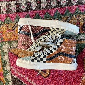 Tiger Patchwork Sk8 Hi-Top Vans